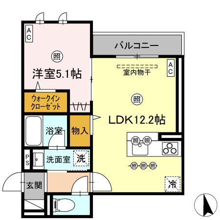 D-RESIDENCE川口3丁目E(1LDK/1階)の間取り写真