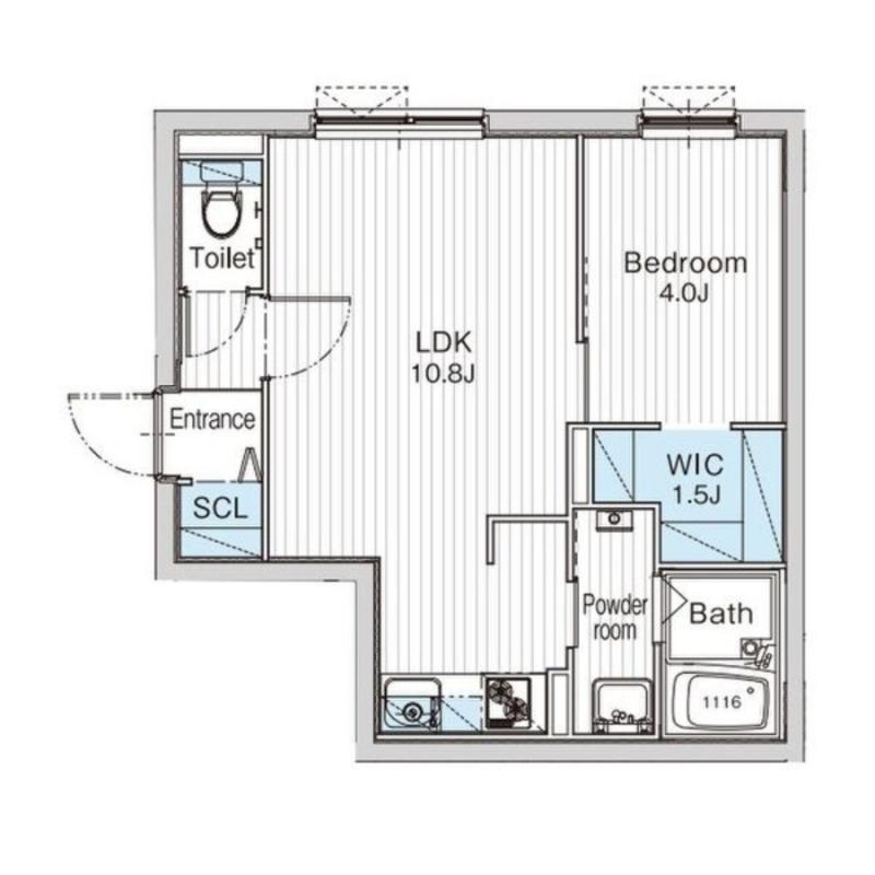 JANUS RESIDENCES南平岸ステージ(1LDK/4階)の間取り写真