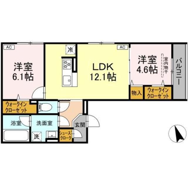 DBLESS狛江(2LDK/3階)の間取り写真