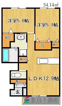 フェリーチェAI(2LDK/1階)の間取り写真