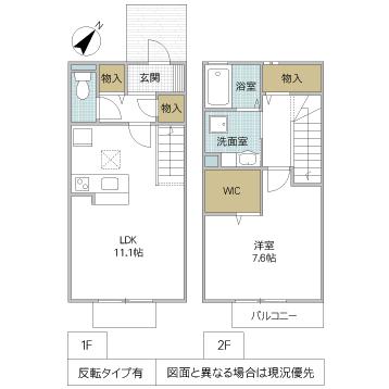 フェリースA(1LDK/1階)の間取り写真