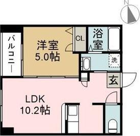 K・ドミール(1LDK/5階)の間取り写真