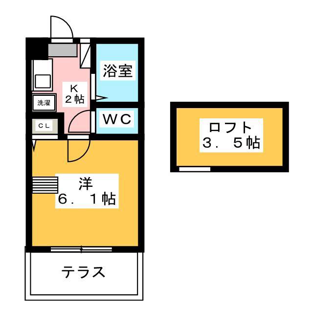 ドリームハイツ(1K/1階)の間取り写真