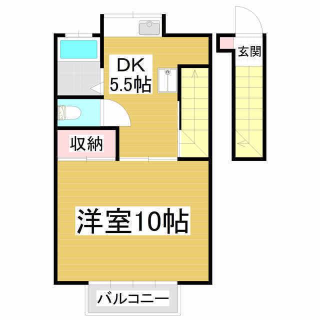 稼ぐ家姫 20号(1K/2階)の間取り写真