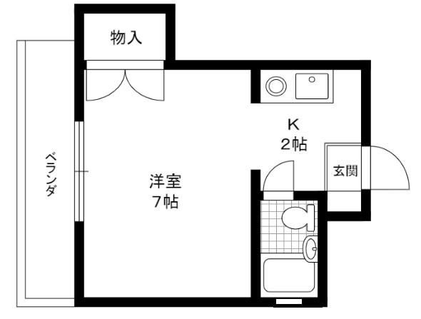 藤井ハイツ(1K/2階)の間取り写真