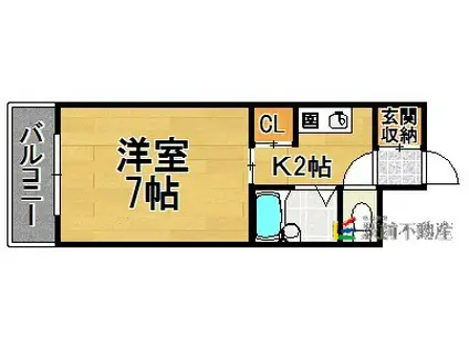 サウスロック博多(1K/3階)の間取り写真