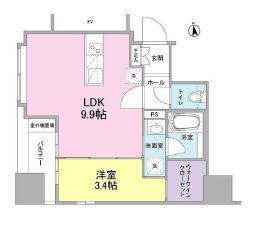リバーレ東新宿(1LDK/10階)の間取り写真
