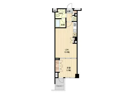 萩中イースト(1LDK/4階)の間取り写真