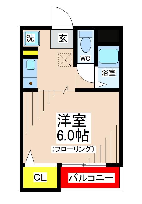 グレースYK(1K/2階)の間取り写真