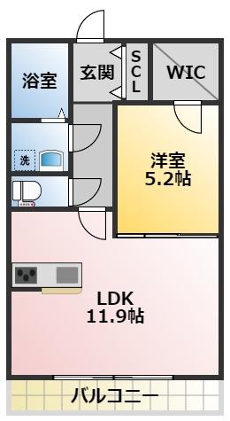 JOUER JEUNESSE(1LDK/1階)の間取り写真
