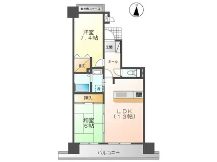ネオハイツ清明町壱番館(2LDK/10階)の間取り写真