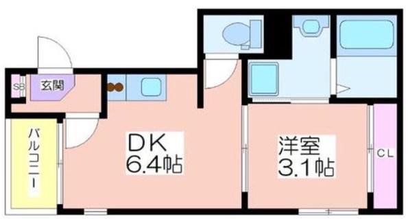 ハーモニーテラス御崎II(1DK/3階)の間取り写真
