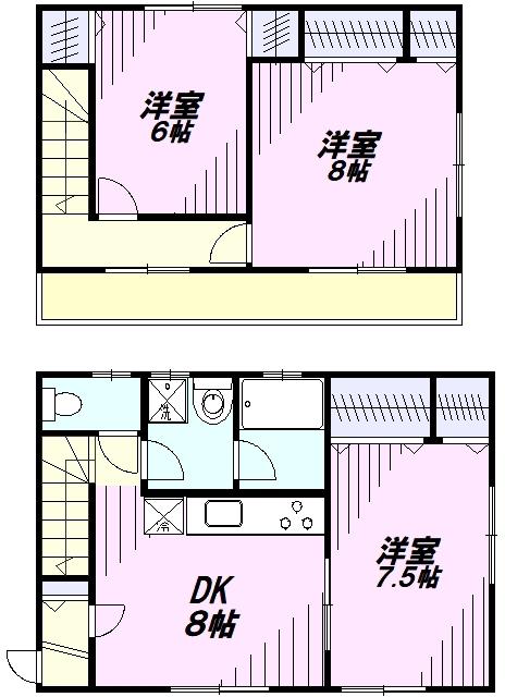 西武グランツ(3DK/1階)の間取り写真