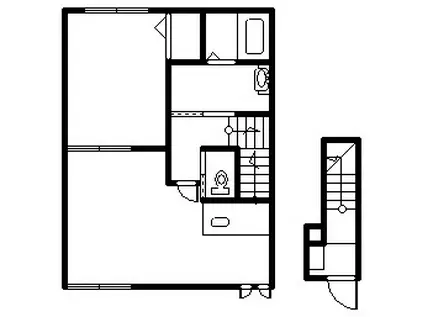 アニメート士B棟(1LDK/2階)の間取り写真