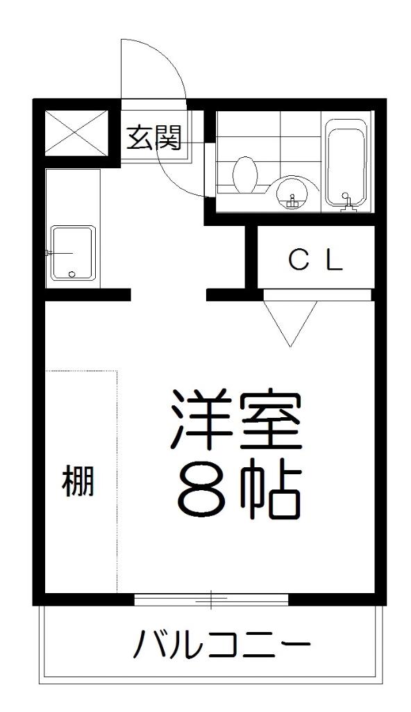 サンポート・6(1K/4階)の間取り写真