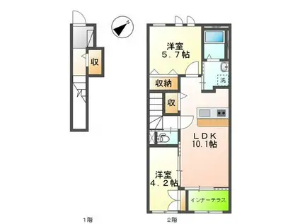KUKKAクッカ(2LDK/2階)の間取り写真