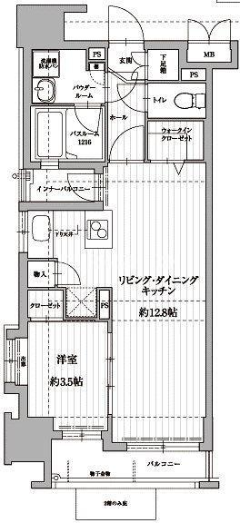 アクタス博多アネックス(1LDK/10階)の間取り写真