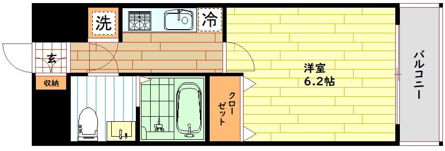 エスリード天神橋筋六丁目(1K/3階)の間取り写真