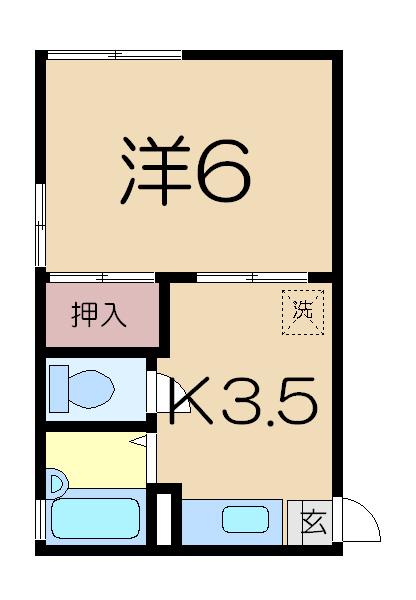 長浦ロイヤルハイツ(1K/1階)の間取り写真