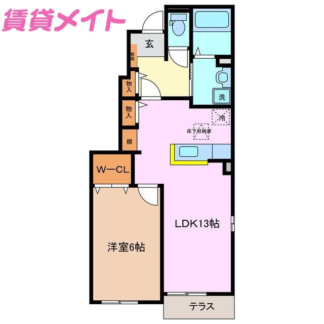 フィロス グローリー(1LDK/1階)の間取り写真