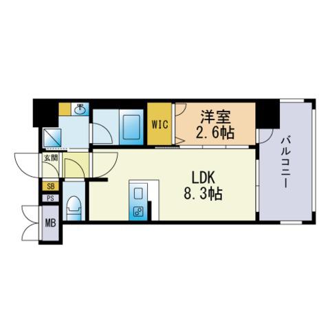エンクレスト香椎セピア通(1LDK/7階)の間取り写真