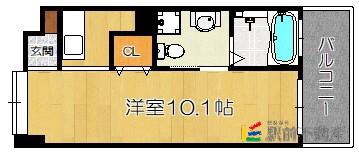 ルネッサンス21赤坂けやき通(ワンルーム/8階)の間取り写真