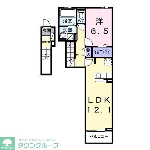 ベル・コリーヌB(1LDK/2階)の間取り写真