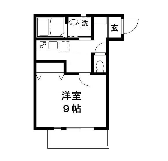 アファン(1K/3階)の間取り写真