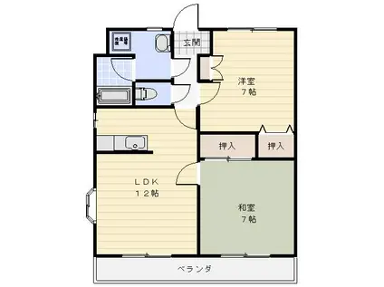 SOCIA優(2LDK/2階)の間取り写真