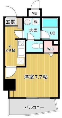 アクアコートK(1K/5階)の間取り写真