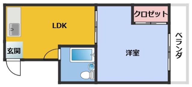 FITSビル本川町(1LDK/4階)の間取り写真