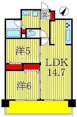 ラグゼナ流山おおたかの森(2LDK/8階)の間取り写真