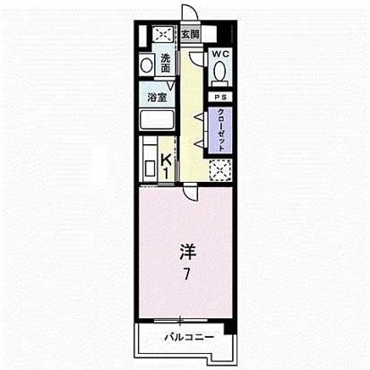 ユウメイトビル(1K/1階)の間取り写真