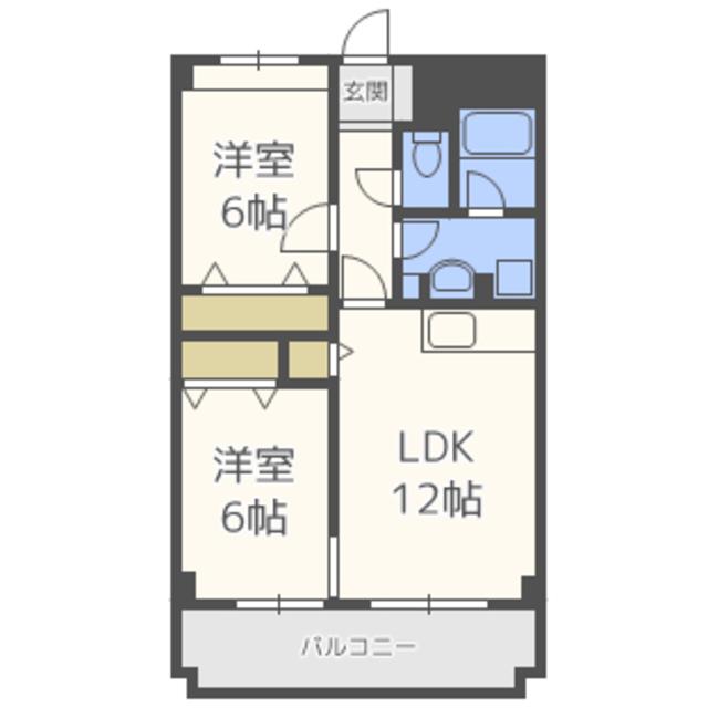 ヒルズウォークK(2LDK/3階)の間取り写真