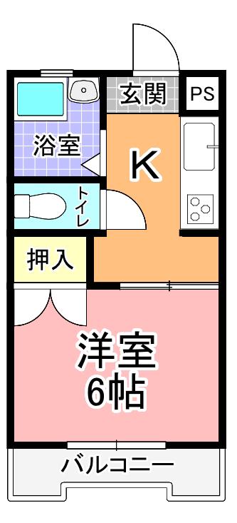 メゾンプチパレ(1DK/3階)の間取り写真