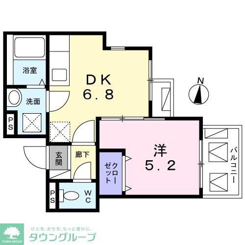 EXCELLENCE・幸(1DK/2階)の間取り写真