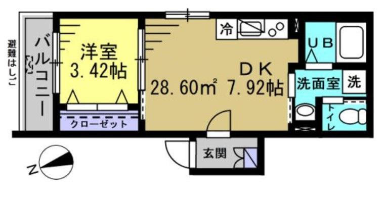 LONGRAIN YASHIO(1DK/1階)の間取り写真
