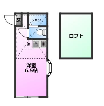 ユナイト元住吉レイチェルの丘(ワンルーム/1階)の間取り写真