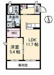 GRANTAGE 下関(1LDK/1階)の間取り写真