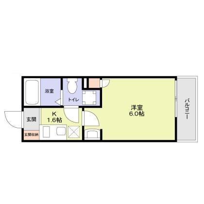 パルトネール上平間(1K/2階)の間取り写真