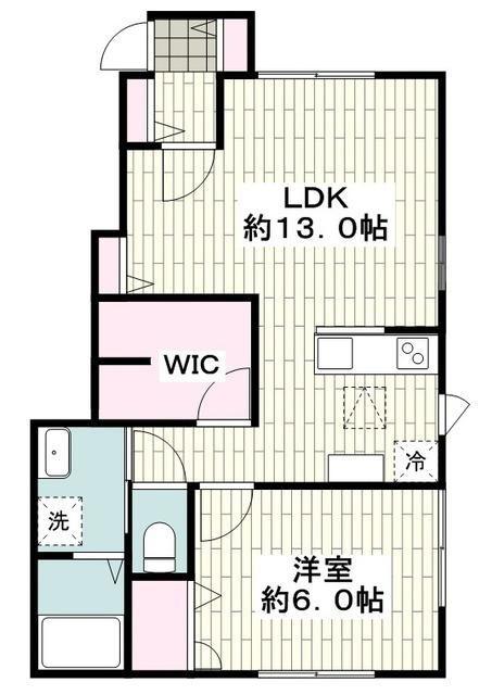 ROOKルーク(1LDK/1階)の間取り写真