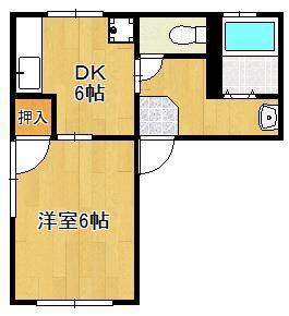 コーポドリーム(1DK/1階)の間取り写真