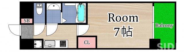 S-RESIDENCE 都島(1K/7階)の間取り写真