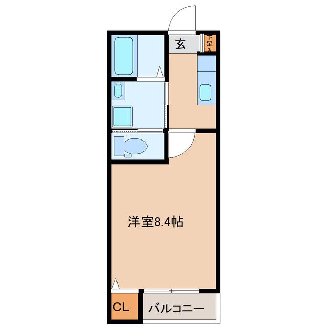 ブラン荒井B棟(1K/3階)の間取り写真