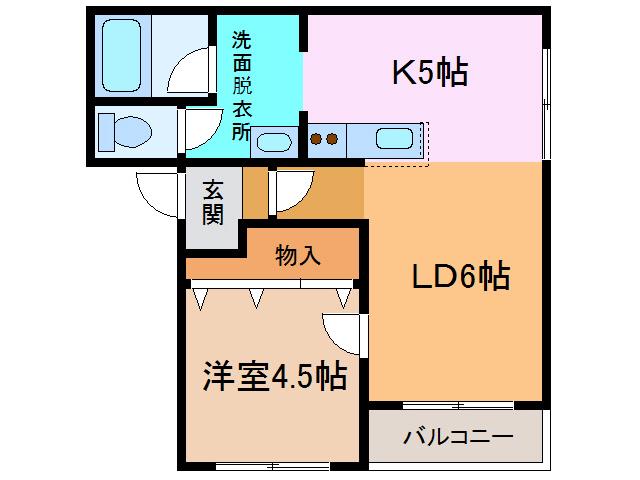 パリエ73(1LDK/1階)の間取り写真