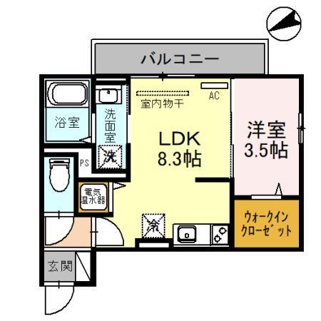 GLORE・KATATA(1LDK/2階)の間取り写真