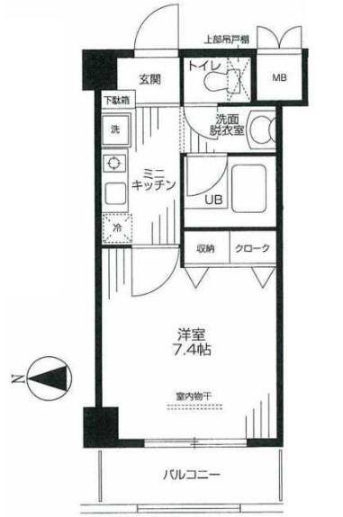 ソレイユ美園(1K/6階)の間取り写真