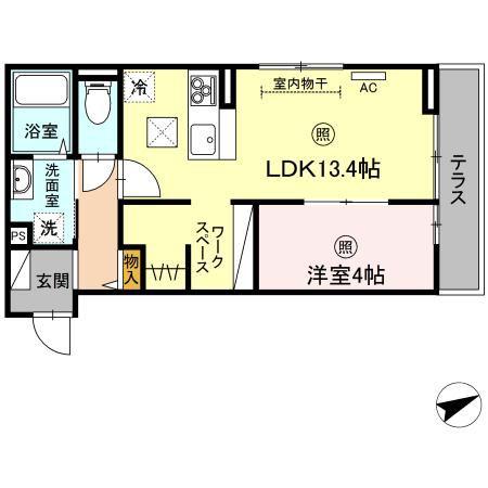 アル・ソーレ(1LDK/1階)の間取り写真