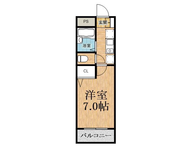 ミーレ学園前(1K/3階)の間取り写真