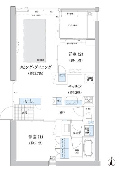 ガーデニエール砧 ウエスト(2LDK/5階)の間取り写真